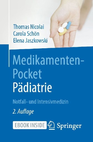 Buchcover und Innenansicht für das Buch: Medikamenten-Pocket Pädiatrie - Notfall- und Intensivmedizin