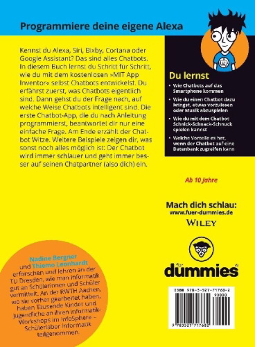 Buchcover und Innenansicht für das Buch: Eigene Chatbots programmieren für Dummies Junior