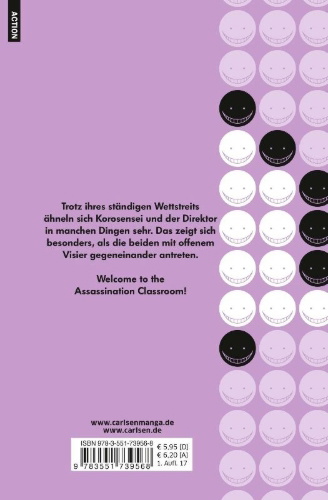 Buchcover und Innenansicht für das Buch: Ansatsu Kyoushitsu