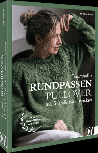 Buchcover und Innenansicht für das Buch: Traumhafte Rundpassenpullover aus Skandinavien stricken
