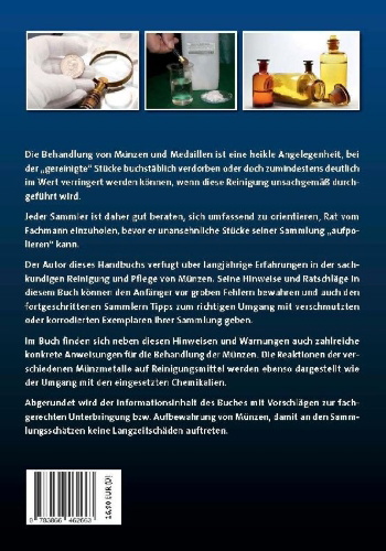 Buchcover und Innenansicht für das Buch: Handbuch zur Münzpflege
