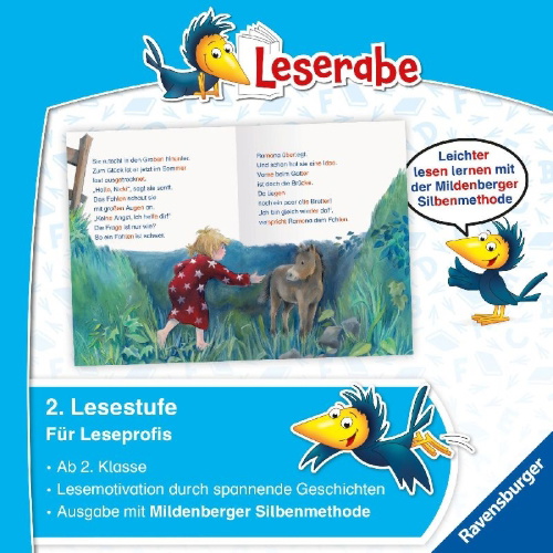 Buchcover und Innenansicht für das Buch: Leserabe - mit Mildenberger Silbenmethode - Pferdegeschichten