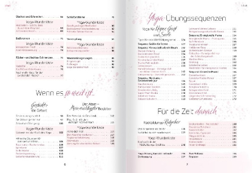 Buchcover und Innenansicht für das Buch: Yoga in der Schwangerschaft. Gestärkt - geliebt - geschützt