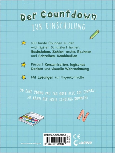 Buchcover und Innenansicht für das Buch: 100 Übungen bis zum Schulanfang