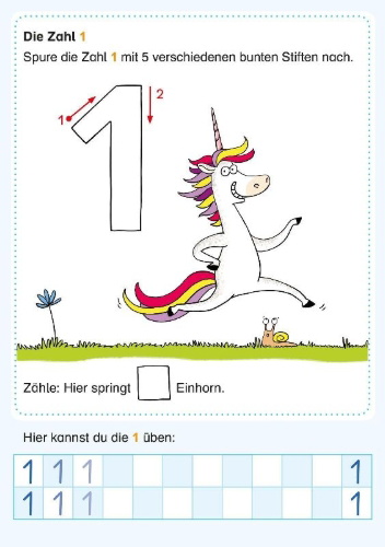 Buchcover und Innenansicht für das Buch: Schlau für die Schule: Mein bunter Zahlen-Block