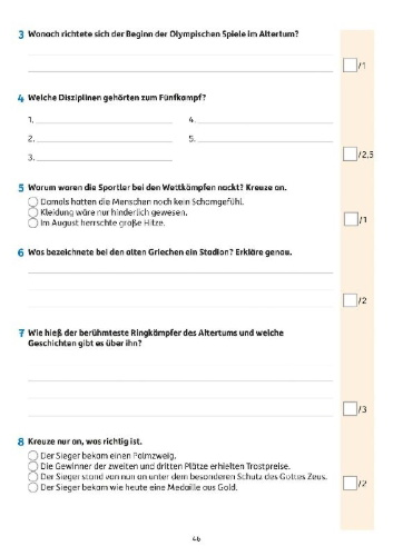 Buchcover und Innenansicht für das Buch: Übungsheft mit Lesetests in Deutsch 4. Klasse