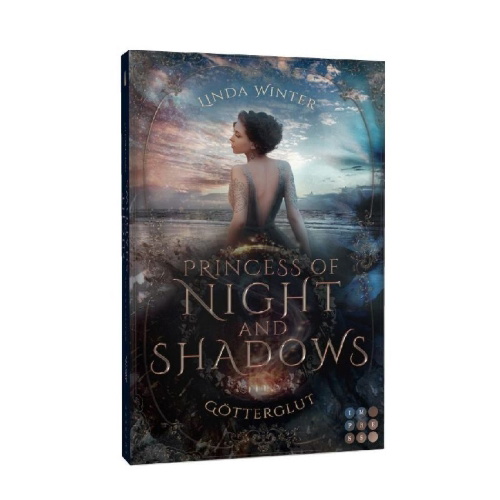 Buchcover und Innenansicht für das Buch: Princess of Night and Shadows. Götterglut