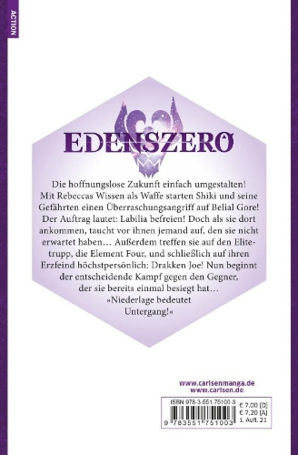 Buchcover und Innenansicht für das Buch: Edens Zero
