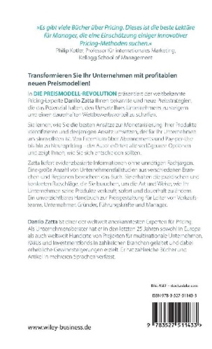 Buchcover und Innenansicht für das Buch: Die Preismodell-Revolution