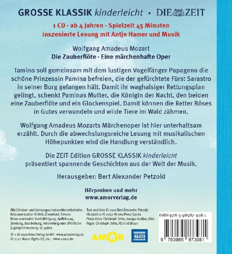 Buchcover und Innenansicht für das Buch: Die Zauberflöte. Eine märchenhafte Oper.
