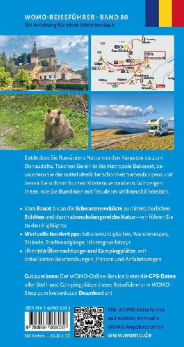 Buchcover und Innenansicht für das Buch: Entdeckertouren mit dem Wohnmobil Rumänien