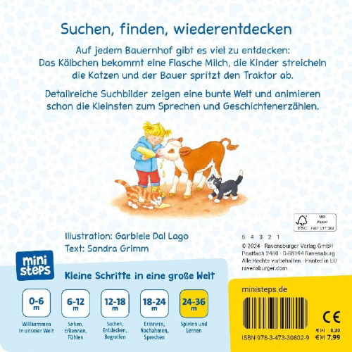 Buchcover und Innenansicht für das Buch: ministeps: Wir entdecken den Bauernhof