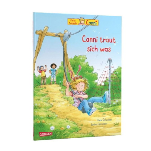Buchcover und Innenansicht für das Buch: Conni-Bilderbücher: Conni traut sich was