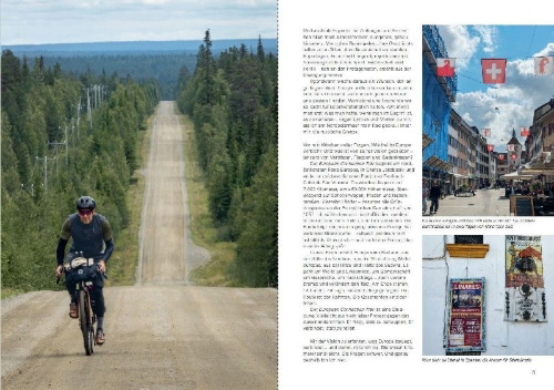 Buchcover und Innenansicht für das Buch: Fahrrad, Freiheit, Europa - unterwegs auf dem EuropeanConnection Trail
