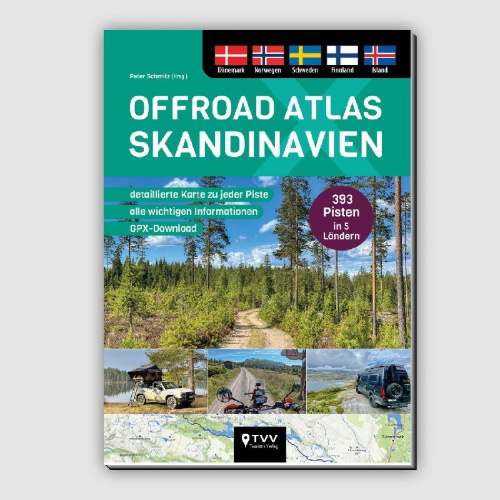 Buchcover und Innenansicht für das Buch: Offroad Atlas Skandinavien