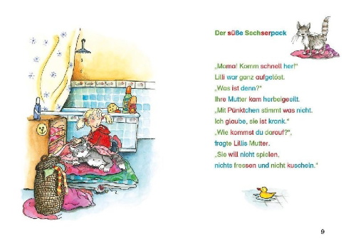 Buchcover und Innenansicht für das Buch: Silbengeschichten zum Lesenlernen - Katzengeschichten