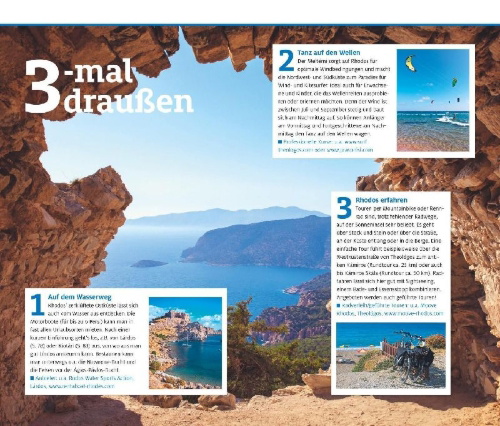 Buchcover und Innenansicht für das Buch: ADAC Reiseführer Rhodos