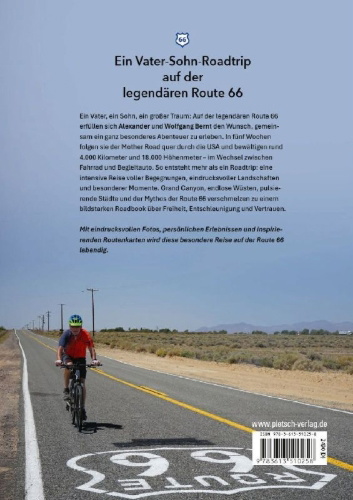 Buchcover und Innenansicht für das Buch: Mit dem Fahrrad auf der Route 66
