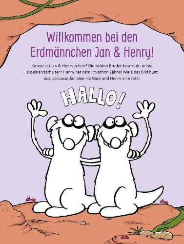Buchcover und Innenansicht für das Buch: Jan & Henry: Der große Glow-in-the-Dark-Stickerspaß