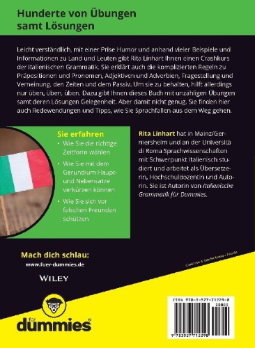 Buchcover und Innenansicht für das Buch: Übungsbuch Italienische Grammatik für Dummies