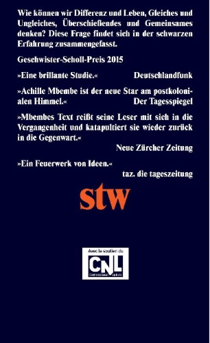 Buchcover und Innenansicht für das Buch: Critique de la raison nègre