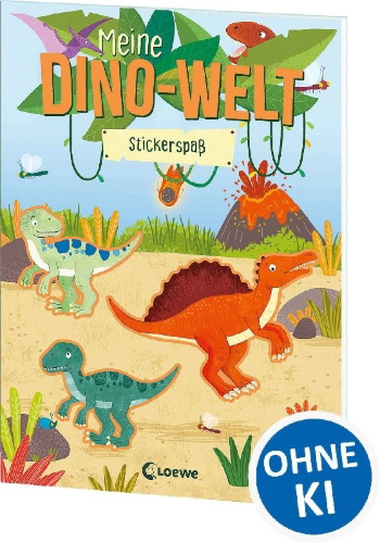 Buchcover und Innenansicht für das Buch: Mon Ami Le Dinosaure - Livre d'autocollants panorama avec histoire et infos