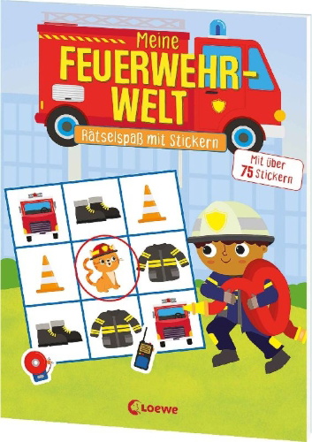 Buchcover und Innenansicht für das Buch: Mon ami le pompier - Livre de jeux