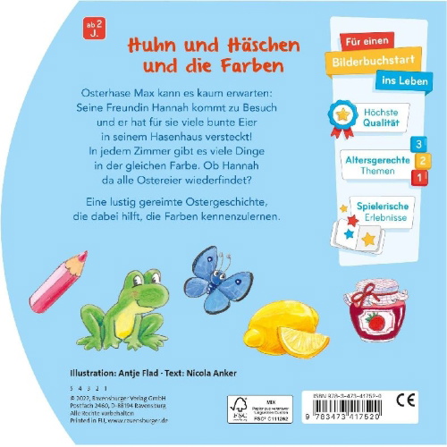 Buchcover und Innenansicht für das Buch: Frohe Ostern, kleines Huhn!