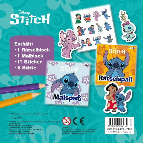 Buchcover und Innenansicht für das Buch: Disney Stitch: Die große Stitch-Box