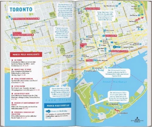 Buchcover und Innenansicht für das Buch: MARCO POLO Reiseführer Kanada Ost, Montreal, Toronto, Québec