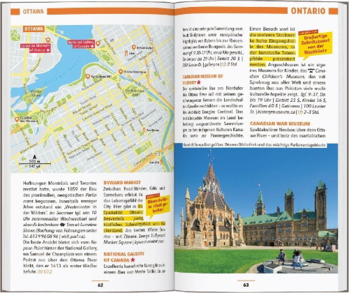 Buchcover und Innenansicht für das Buch: MARCO POLO Reiseführer Kanada Ost, Montreal, Toronto, Québec