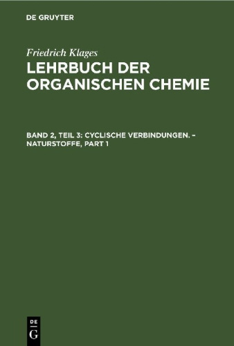 Buchcover und Innenansicht für das Buch: Cyclische Verbindungen. - Naturstoffe
