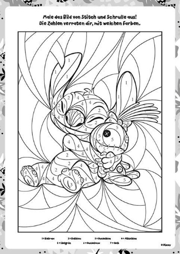 Buchcover und Innenansicht für das Buch: Disney Stitch: Der große Stitch-Malblock