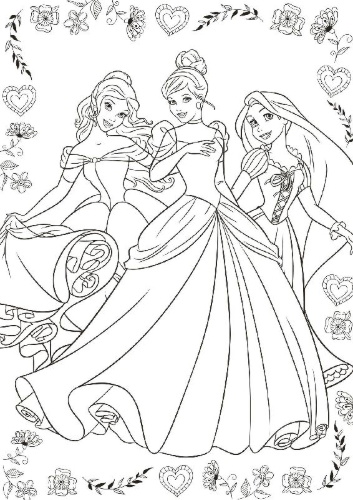 Buchcover und Innenansicht für das Buch: Disney Prinzessin Best of: Die schönsten Motive zum Ausmalen