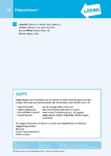 Buchcover und Innenansicht für das Buch: PONS Der große Testblock Deutsch 5./6. Klasse