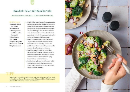 Buchcover und Innenansicht für das Buch: Gesund essen bei Lipödem