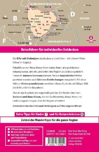 Buchcover und Innenansicht für das Buch: Reise Know-How Reiseführer Eifel mit Ostbelgien