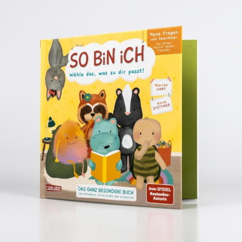 Buchcover und Innenansicht für das Buch: So bin ich - Neue Fragen und Abenteuer mit deinen tierisch besten Freunden