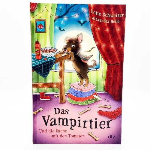 Buchcover und Innenansicht für das Buch: Das Vampirtier und die Sache mit den Tomaten