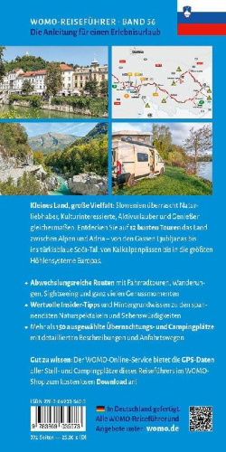 Buchcover und Innenansicht für das Buch: Entdeckertouren mit dem Wohnmobil Slowenien