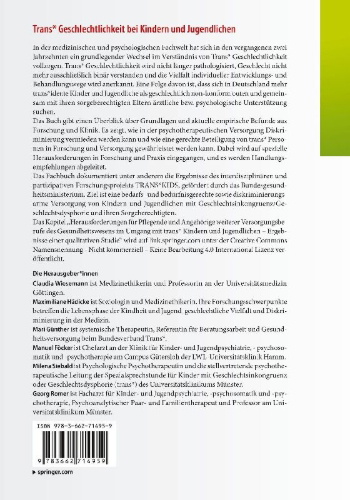 Buchcover und Innenansicht für das Buch: Trans* Geschlechtlichkeit bei Kindern und Jugendlichen