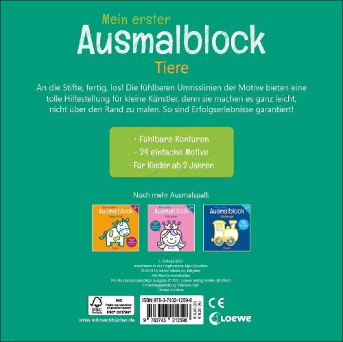 Buchcover und Innenansicht für das Buch: Mijn Kleurblok - Dieren