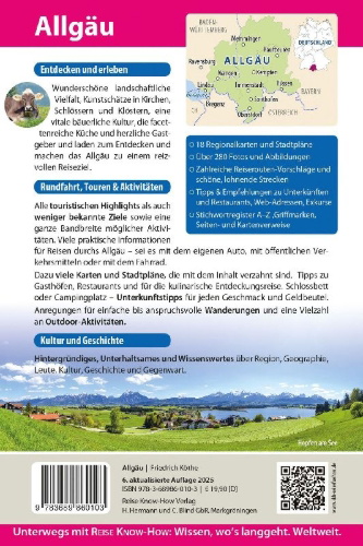 Buchcover und Innenansicht für das Buch: Köthe, F: Reise Know-How Reiseführer Allgäu