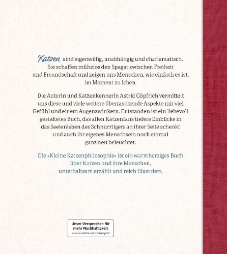 Buchcover und Innenansicht für das Buch: Kleine Katzenphilosophie