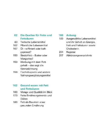 Buchcover und Innenansicht für das Buch: Fette und Fettsäuren