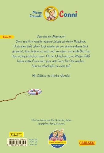 Buchcover und Innenansicht für das Buch: Conni Erzählbände 39: Conni und das Hausboot-Abenteuer