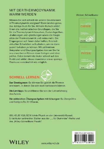 Buchcover und Innenansicht für das Buch: Wiley-Schnellkurs Thermodynamik