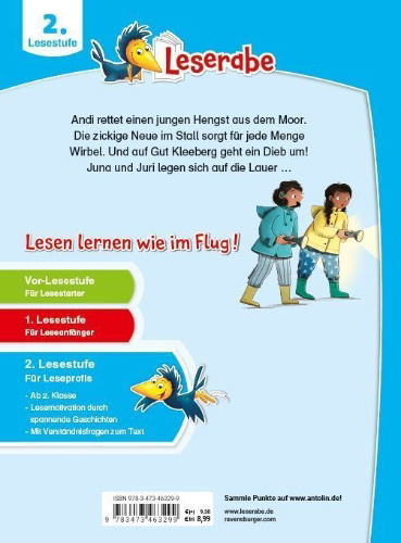 Buchcover und Innenansicht für das Buch: Leserabe 2. Lesestufe - Spannende Pferdegeschichten