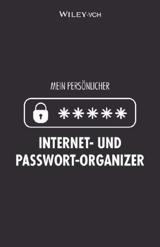 Buchcover und Innenansicht für das Buch: Mein persönlicher Internet- und Passwort-Organizer
