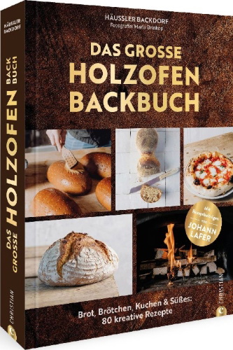 Buchcover und Innenansicht für das Buch: Das große Holzofen-Backbuch